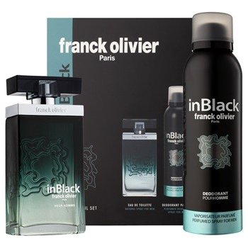 Franck Olivier In Black Pour Homme EDT 75 ml + deospray 200 ml dárková sada