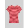 Dámská Trička GANT STRIPED RIBBED SS T-SHIRT červená