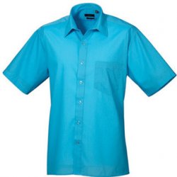 Premier Workwear pánská košile s krátkým rukávem PR202 turquoise