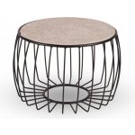 Stern Odkládací stolek Oxo, kulatý 57x37 cm, 48 cm, rám lakovaný hliník sand matt, deska keramika dekor Stone grey – Hledejceny.cz