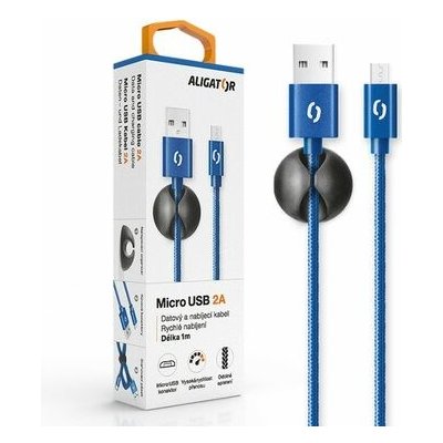 Aligator Datový kabel premium 2A,MicroUSB,modrý DATKP13 – Zbozi.Blesk.cz