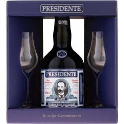 Presidente Marti 23y 40% 0,7 l (dárkové balení 2 sklenice)