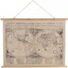 Obraz Nástěnná mapa světa obě polokoule s latinským popisem – 100x2x75 cm