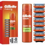 Gillette Fusion5 Fusion5 náhradní břity 8 ks + Fusion5 Ultra Sensitive gel na holení pro citlivou pleť 200 ml dárková sada