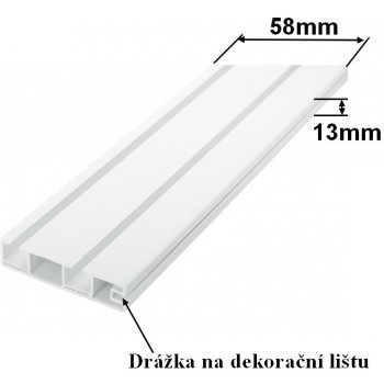 GARNÝŽE-HEBR Stropní kolejnice 150cm dvouřadá PVC bílá