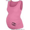 Těhotenské a kojící tričko Mamitati top Dana s potiskem srdíček pudrově růžová