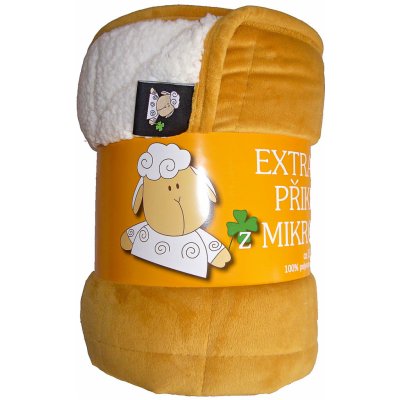 Sleep-well Deka z mikrovlákna Ovečka prošev jednobarevná okrová žlutá 150x200 – Hledejceny.cz