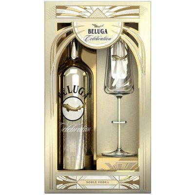 Beluga Noble Celebration 40% 0,7 l (dárkové balení 1 sklenice) – Zboží Dáma