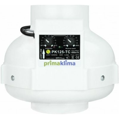 Ventilátor PRIMA KLIMA 400m3/h, 125mm, s tepelnou regulací (PK125-TC) – Hledejceny.cz
