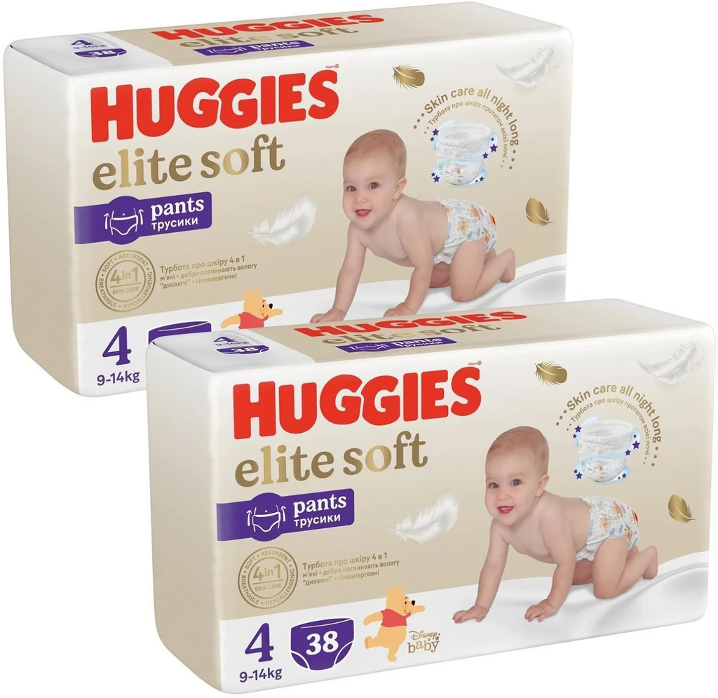 Huggies 2x Elite Soft Pants 4 9-14 kg 38 ks