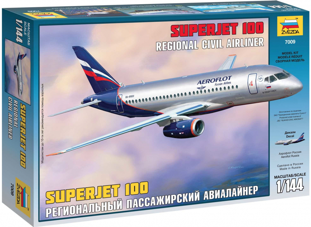 Zvezda Model Kit Suchoj Superjet 100 7009 1:144