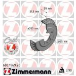 Brzdový buben ZIMMERMANN 600.1969.20