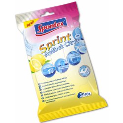 Spontex Sprint Antibactrrial vlhčené ubrousky citronová vůně znovu uzavíratelný 40 ks