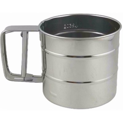 Mechanické sítko na mouku nebo cukr, nerez – Zboží Dáma