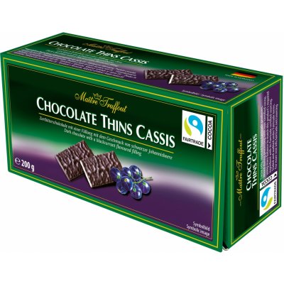 Maitre Truffout Chocolate Thins Cassis 200 g – Zboží Mobilmania
