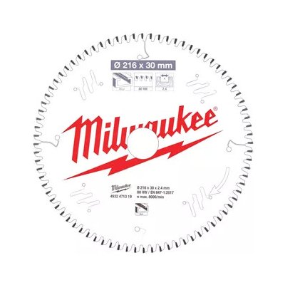 MILWAUKEE Kotouče k pokosovým pilám CSB MS Alu 254x 30 x 3.0 x 80TF neg 1 ks 4932471318 – Sleviste.cz