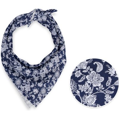 Biante bavlněný šátek Sandra SA-263 Květinový vzor na modrém – Zboží Mobilmania