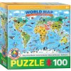 Puzzle EUROGRAPHICS Ilustrovaná mapa světa 100 dílků