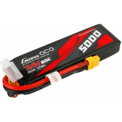 GENS ACE LiPo 2S 2S1P 60C XT60 Plug 7,4V 5000 mAh – Zboží Mobilmania