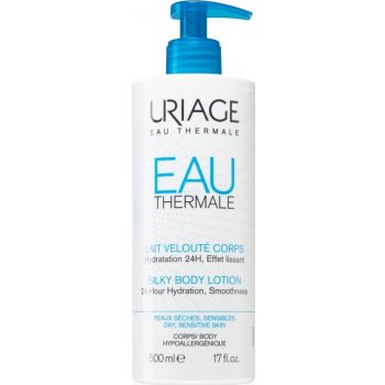 Uriage Eau Thermale hedvábné tělové mléko pro suchou a citlivou pokožku (24-Hour Hydration, Smoothness) 500 ml