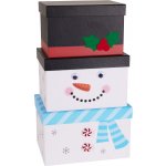 Sada 3 vánočních dárkových krabiček sněhulák 24,5 cm, H&L – Hledejceny.cz