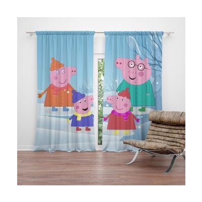 Sablio Závěs Prasátko Pepina Rodina: 2ks 140x250cm – Hledejceny.cz