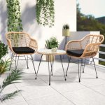 Dekorhome Zahradní set 2+1 D8348 polyratan – Zboží Dáma