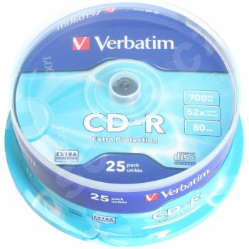 Verbatim CD-R 700MB 52x, AZO, spindle, 25ks (43432)