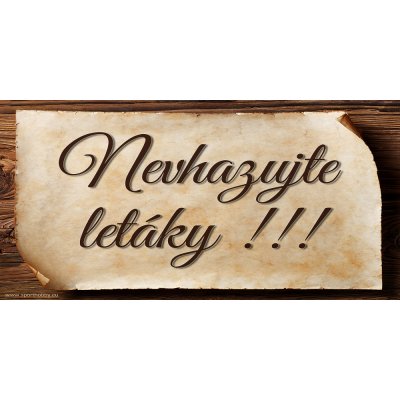 Cedulky sport hobby Cedulka na schránku - Nevhazujte leláky/CD2025 Velikost: 10x5 – Sleviste.cz