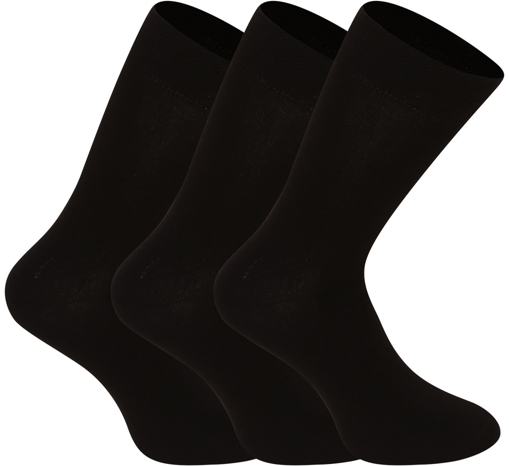 Nedeto 3PACK ponožky vysoké bambusové 3NDTP001 černé