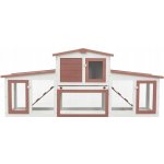 vidaXL králíkárna hnědo-bílá 204 x 45 x 85 cm – Zboží Dáma