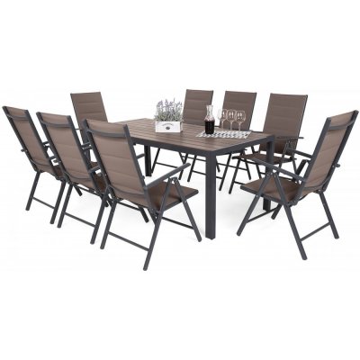 Home Garden Zahradní set Ibiza s 8 židlemi a stolem 185 cm, šedý/taupe – Hledejceny.cz