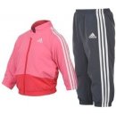 Adidas 3 Stripe Hooded Jog Suit Baby Pink White