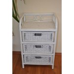 komoda Ratanová 3 zásuvky ratan bílá – Sleviste.cz