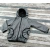 Dětská bunda Yháček softshellová bunda šedý melír/černé lemy