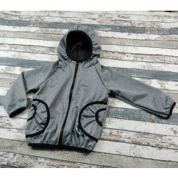 Yháček softshellová bunda šedý melír/černé lemy