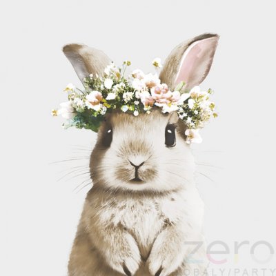 Daisy Ubrousky 3N 20ks Velikonoce zajíc s věnečkem 33x33cm – Zboží Dáma