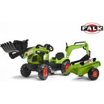 FALK Šlapací traktor Claas Arion 410 s nakladačem rypadlem a vlečkou – Zboží Dáma