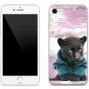 Pouzdro a kryt na mobilní telefon Apple mmCase na iPhone SE 2022 černý panter ve svetru