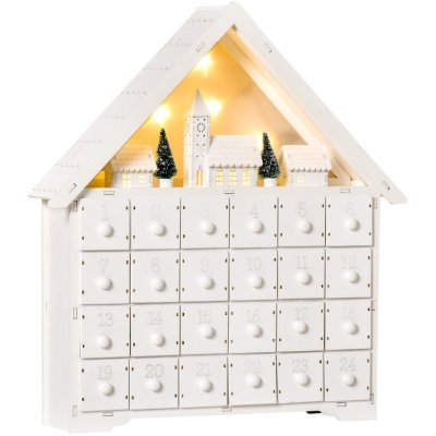 MEDORA Dřevěný adventní kalendář s LED osvětlením 39 x 9 x 42 cm – Sleviste.cz