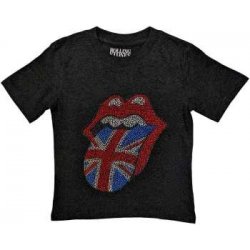 The Rolling Stones kids Embellished t-shirt: British Tongue diamante