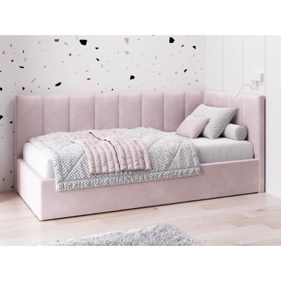 AMI Nábytek Tom s roštem a úložným prostorem Růžový Velvet – Sleviste.cz