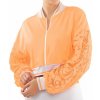 Dámská bunda Lucky in Love Eyelet Go Lace Cropped Bomber Jacket Women orange frost