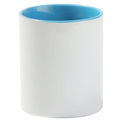 Stojan na psací potřeby keramický s barevným vnitřkem - světle modrá sublimace termotransfer – Zboží Dáma