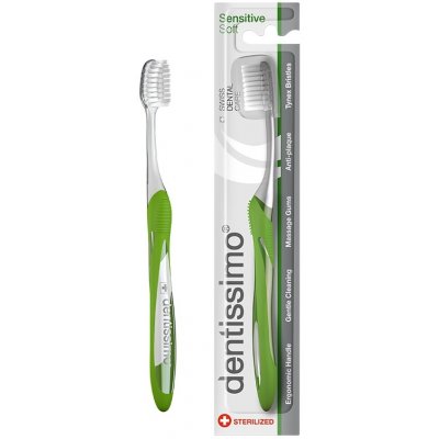 Dentissimo Toothbrushes Sensitive Yellow-Green soft