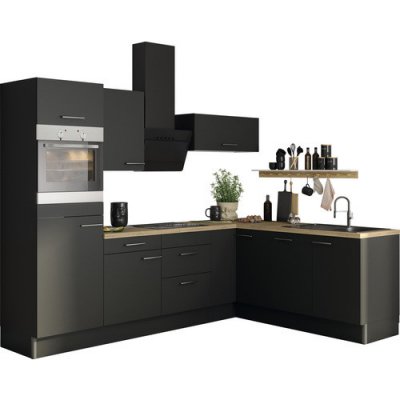 Optifit Ingvar420 Rohová kuchyňská linka 270 cm barva čela antracit matná barva korpusu antracit – Hledejceny.cz
