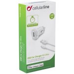 Autonabíječka CELLULARLINE Ultra v setu s datovým kabelem s konektorem Lightning, 1xUSB, 2A, bílá – Hledejceny.cz