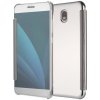 Pouzdro a kryt na mobilní telefon Pouzdro JustKing zrcadlové flipové Samsung Galaxy J3 2017 - stříbrné