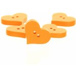 Dřevěný knoflík srdce oranžový – Zboží Dáma