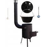 Kessel kotlík na guláš smalt 20 l Kessel speciální žáruvzdorná kotlina zesílený rošt 4 mm Plus 600 °C 42 cm – Sleviste.cz